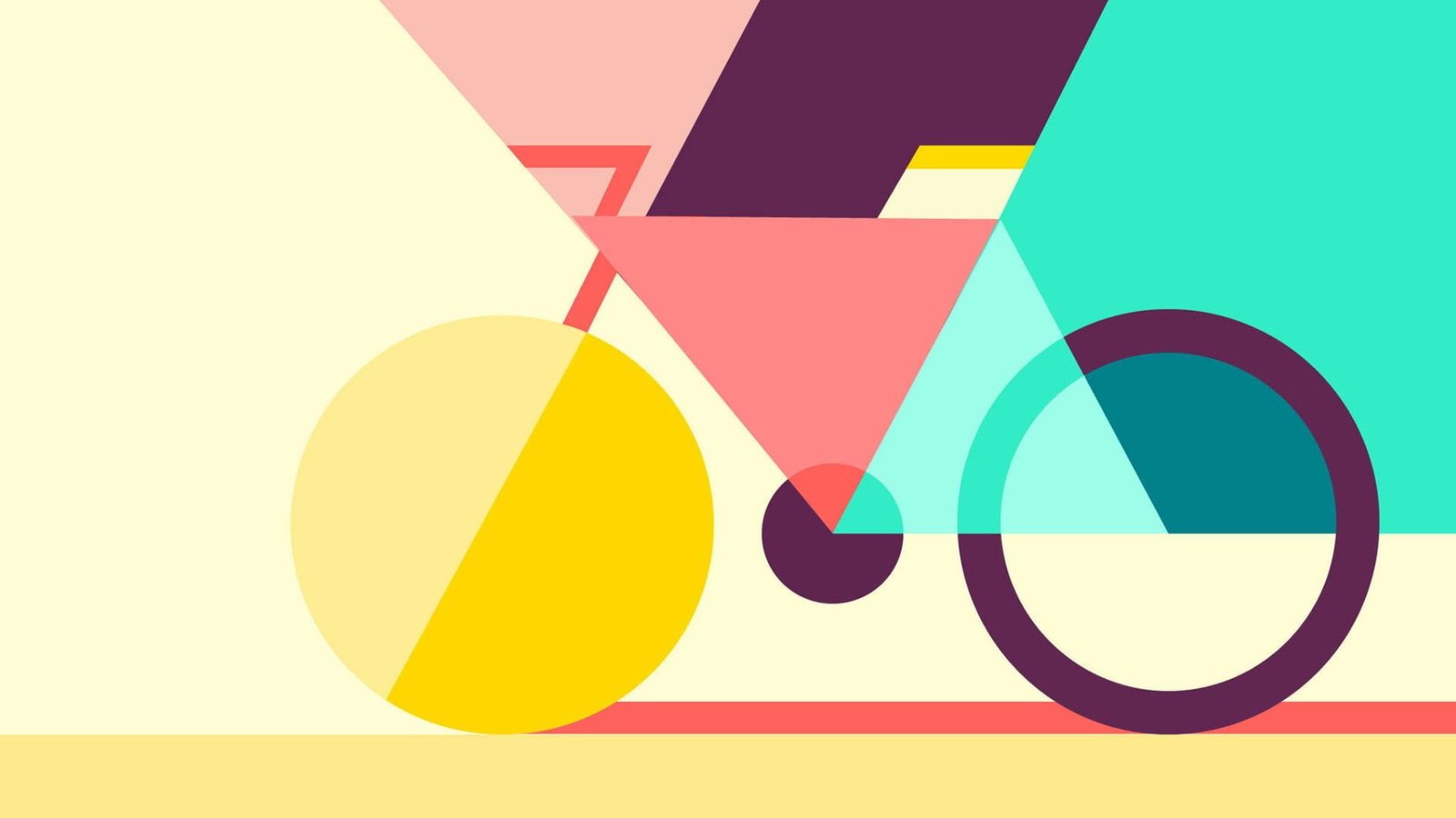 A bicycle showcasing color theory's in modern graphic design