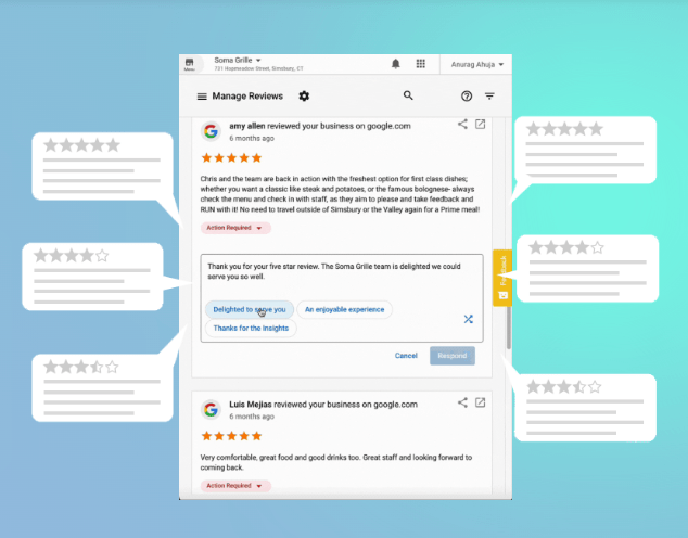 Reputation management for restaurants