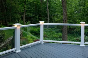 glass and aluminum deck railing