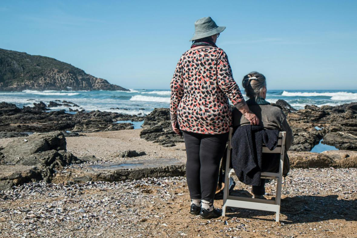 Older women looking at the beach