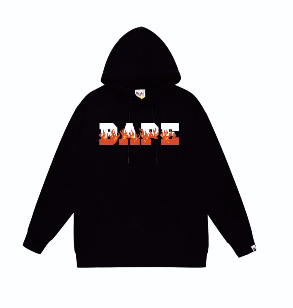 BAPE Flame Letter Print Hoodie