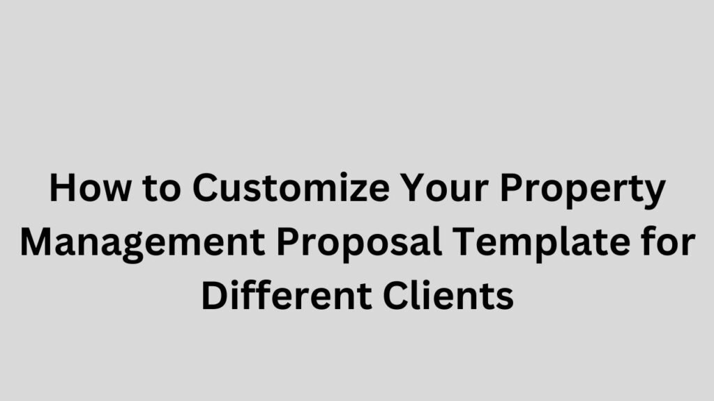 Property Management Proposal Template