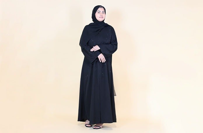 Woman wearing black abaya