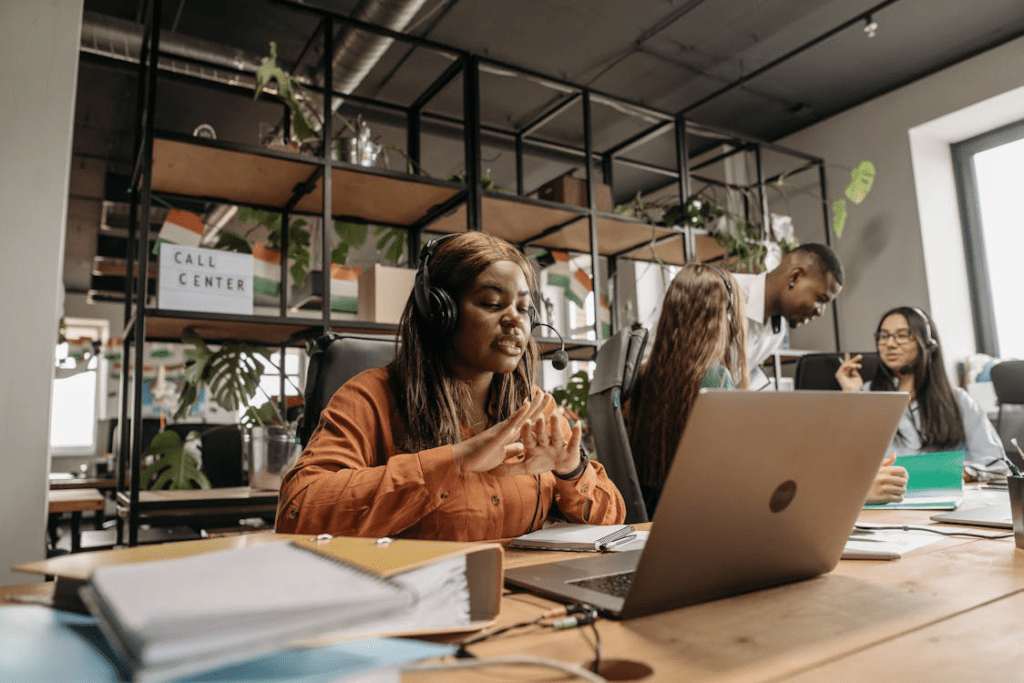 An image of employees working in an office