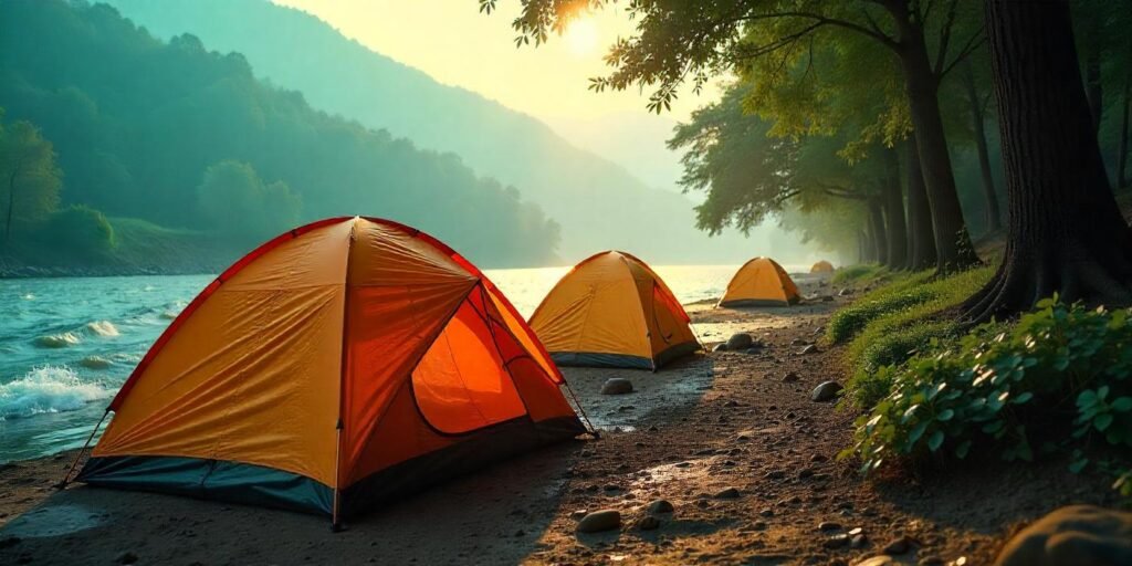 riverside camping in Rishikesh