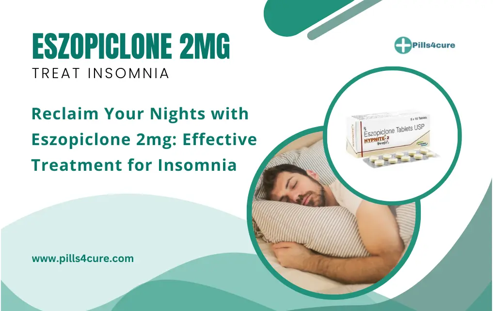 Peacefully Comfert sleep with Eszopiclone 2mg (Lunesta) tablets shown as an effective insomnia treatment from Pills4cure.