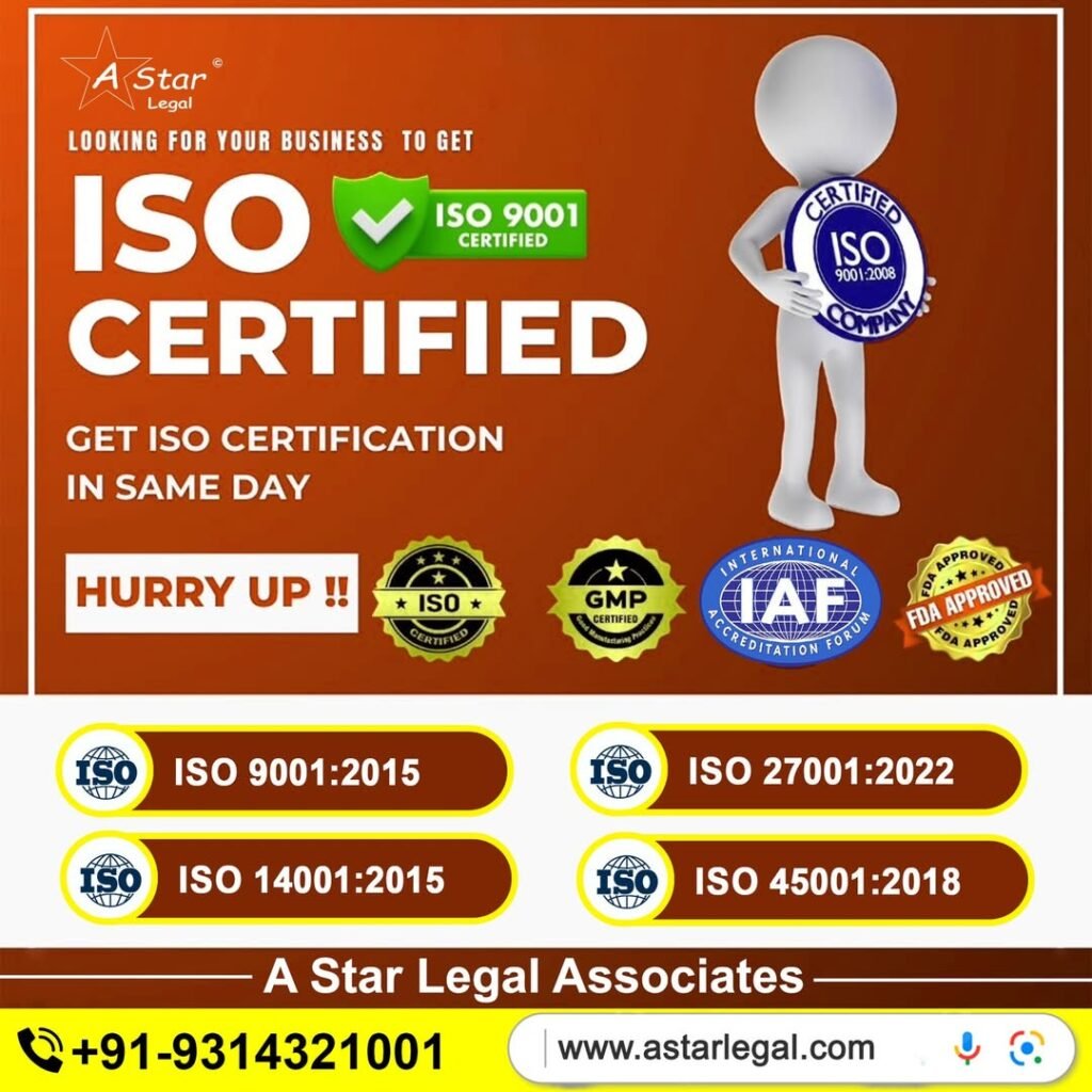 ISO Certification Services Near Me - all India, A Star Legal