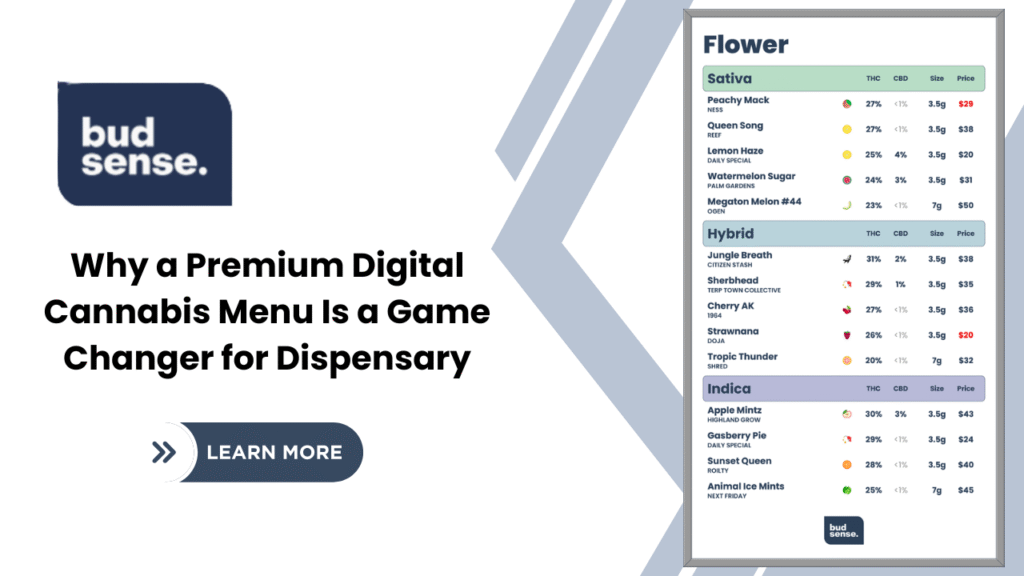 Premium digital cannabis menu