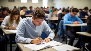 student given exam