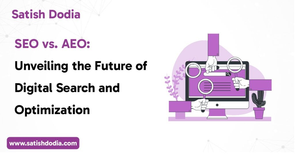 SEO vs AEO comparison graphic showing evolution of digital search optimization