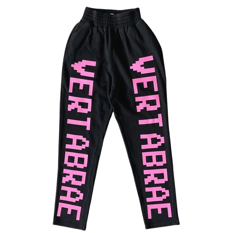 ouble Logo Vertabrae Black Sweatpants – Minimalist unisex streetwear sweatpants with dual logo detailing, tapered fit, and premium cotton blend in black