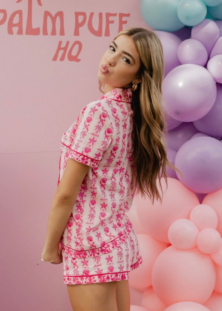Pink Palm Puff Pajamas