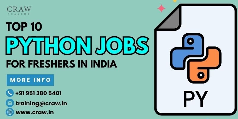 Image shows Top 10 Python Jobs for freshers in india